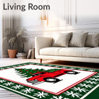Classic Red Truck Christmas Tree Rug