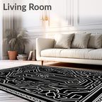 Monochromatic Linear Geometric Icon Rug