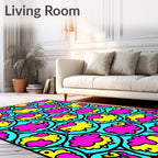 Bold Sheep Pink Yellow Circles Rug