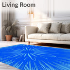 Radiant Blue Starburst Petal Rug