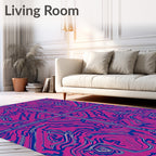 Vibrant Pink Circuit Board Symmetry Rug