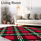 Classic Red Green Tartan Plaid Rug