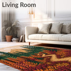 Autumn Forest Path Mountain View Rug