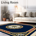 Nautical Compass Rose Blue Decorative Rug