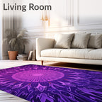Vibrant Purple Gradients Radial Bloom Rug