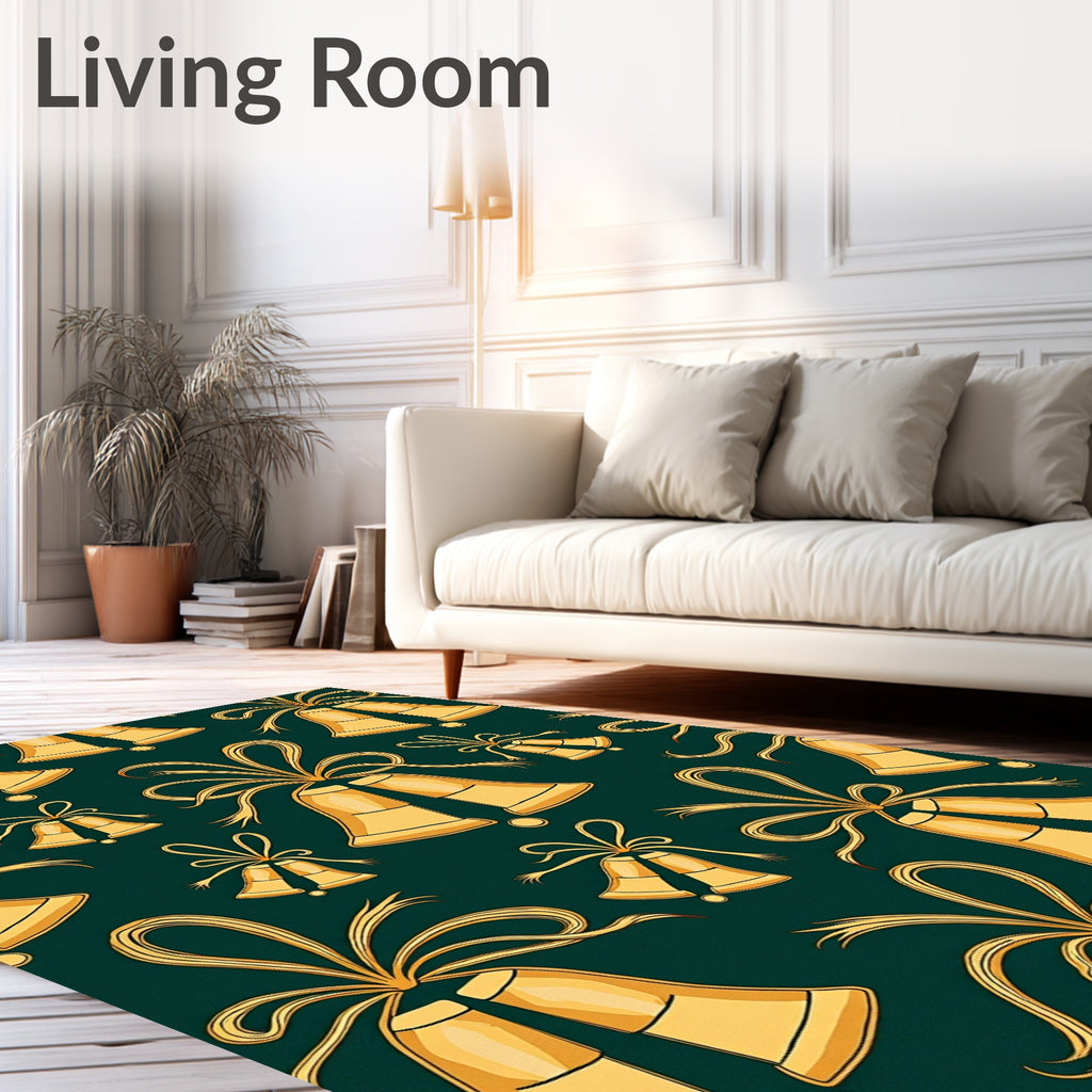 Golden Bow Bells Festive Collection Rug