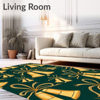 Golden Bow Bells Festive Collection Rug