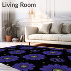 Dark Blue Daisy Meadow Rug