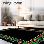 Red Holly Berry Garland Frame Rug