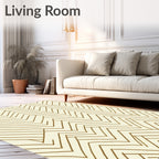 Earthy Gold Chevron Abstract Rug