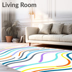 Color Wavy Lines Abstract Rug