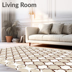Elegant Tan Quatrefoil Lattice Rug