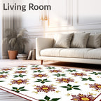 Crimson Gold Starburst Leaf Medallion Rug