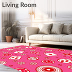 Red Diamond Spade Poker Chips Rug