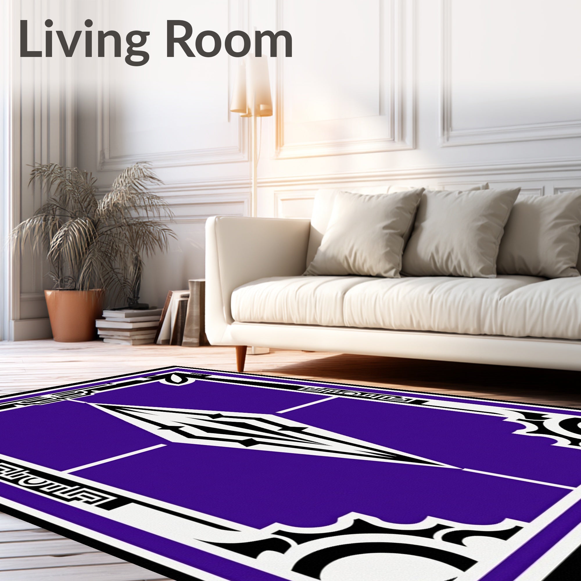 Bold Purple Art Deco Diamond Rug