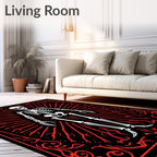 Bold Skeleton Red Rays Rug