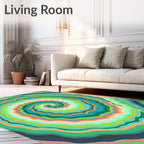 Vibrant Swirling Psychedelic Agate Rug