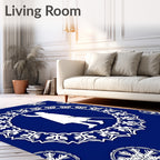 Royal Blue Figure Mandala Rug