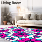 Vibrant Floral Butterfly Delight Rug