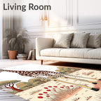 Safari Giraffe with Red Flowers Rug