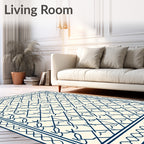 Navy Blue Interwoven Lattice Rug