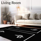 Monochromatic Abstract Animal Line Art Rug