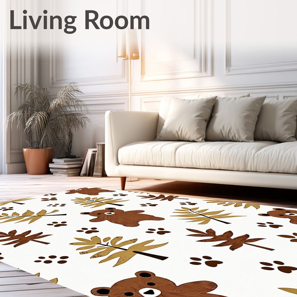 Woodland Bear Paw Tree Medley Rug