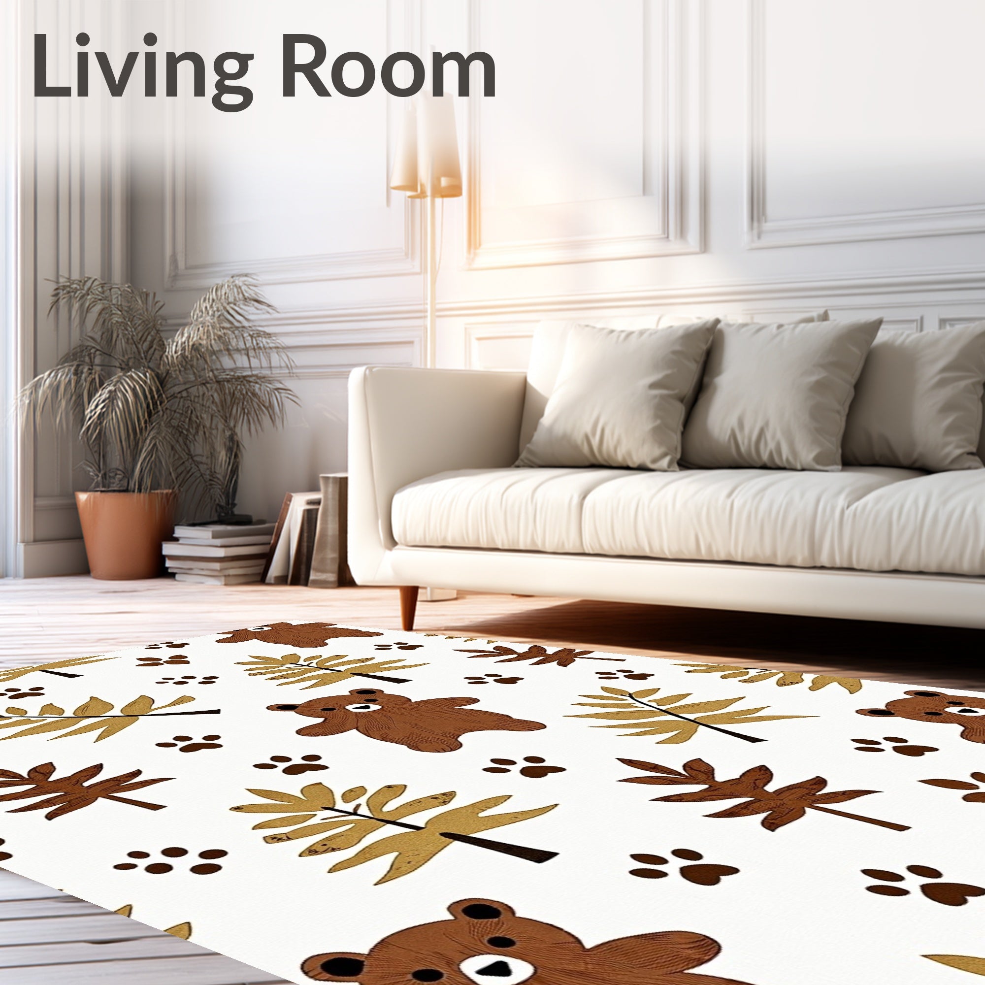 Woodland Bear Paw Tree Medley Rug