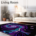 Vibrant Purple Cosmic Swirl Rug