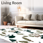 Dark Green Forest Woodland Deer Rug