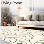 Swirling Vines Botanical Cream Rug