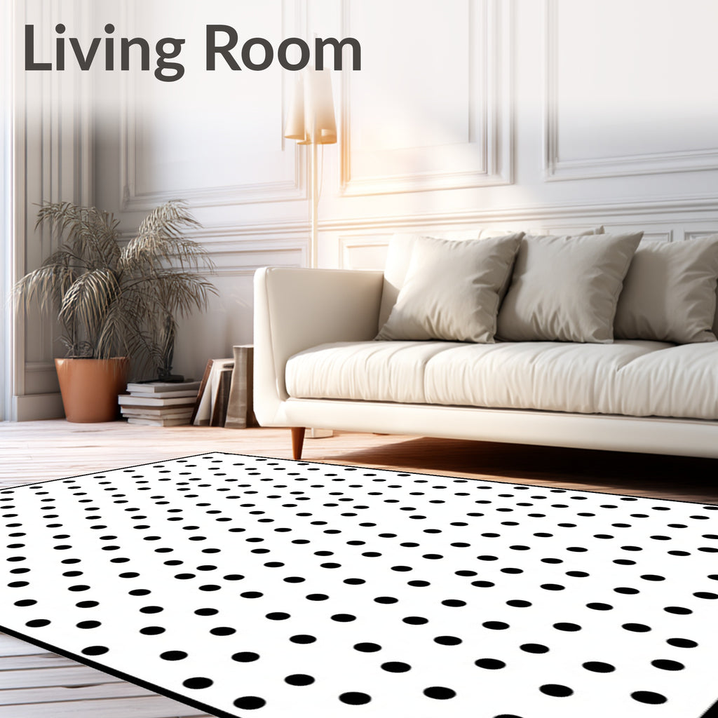 Black Dot Scattered Contemporary Rug