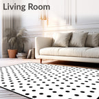 Black Dot Scattered Contemporary Rug