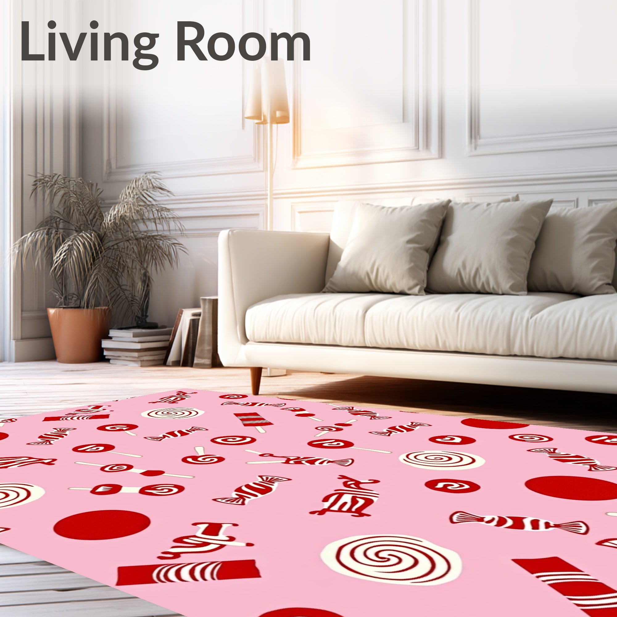Red and White Candy Sweet Collection Rug