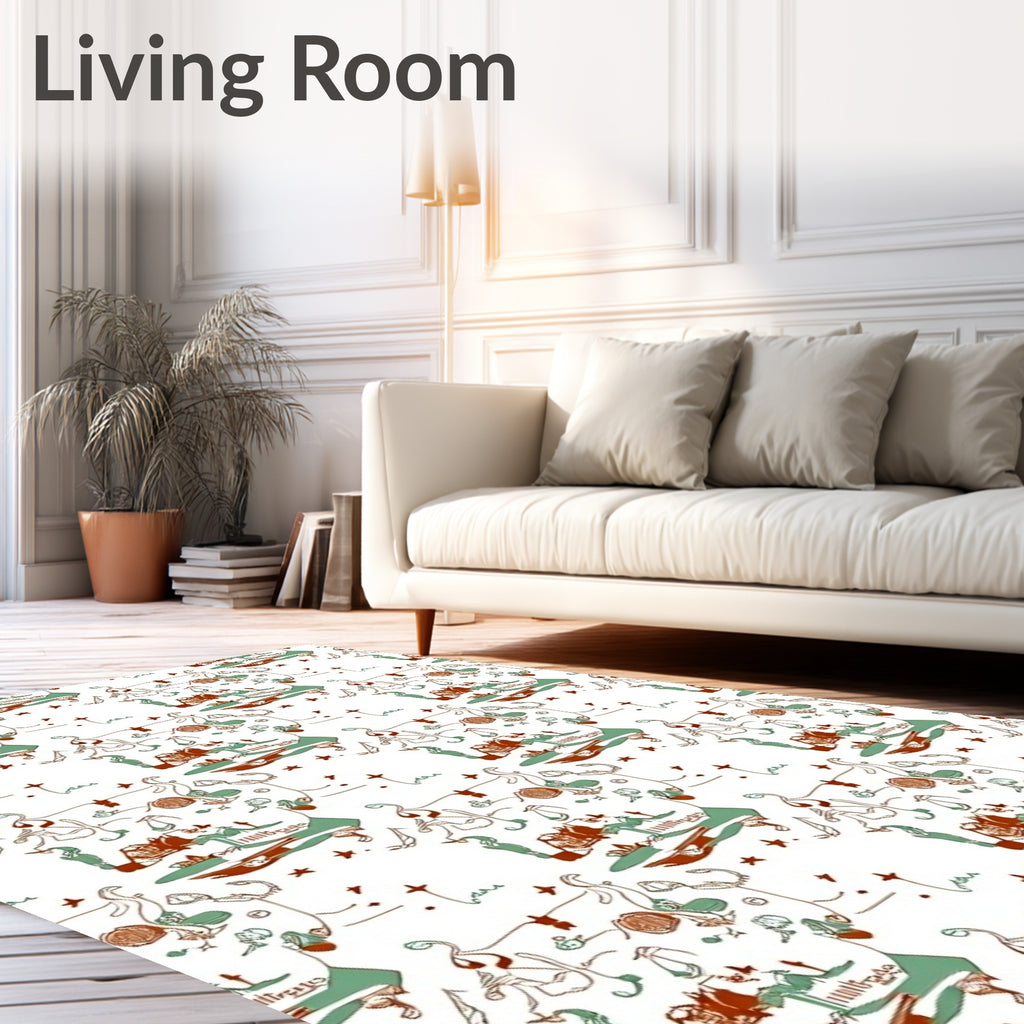 Whimsical Collage Of Figures And Elements Rug