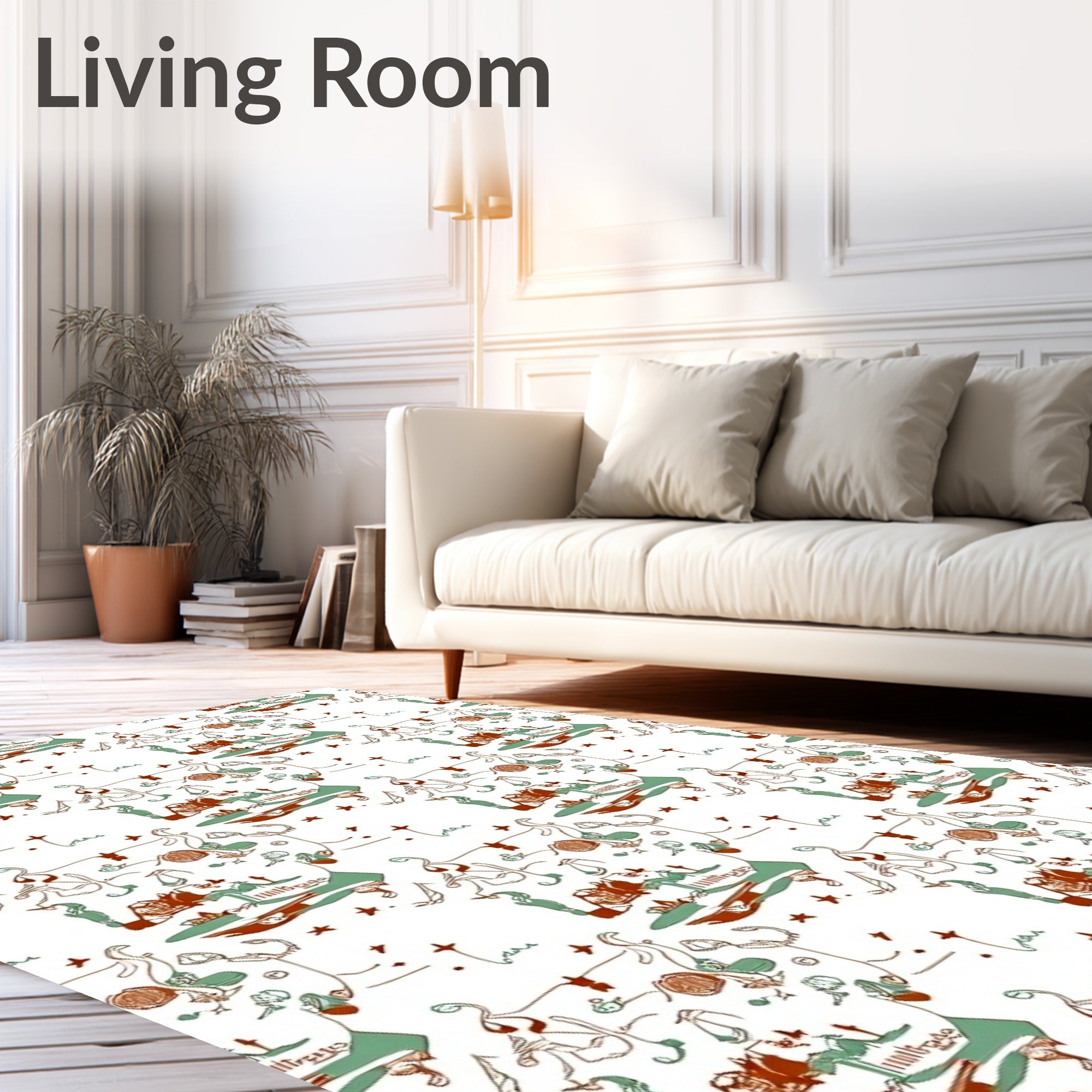 Whimsical Collage Of Figures And Elements Rug