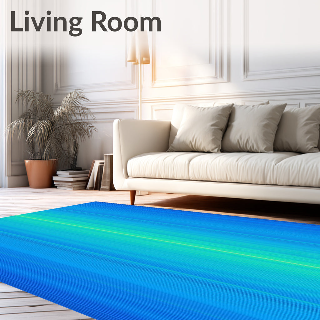 Azure Ombre Vertical Stripe Rug