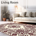 Rich Floral Mandala Inset Rug