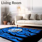 Scary Bats Moonlit Forest Scene Rug