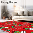 Cute Green Ducklings Christmas Trees Rug