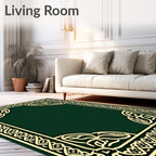 Emerald Green Interlocking Border Classic Rug