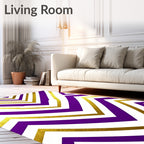 Amethyst Gold Chevron Stripe Rug