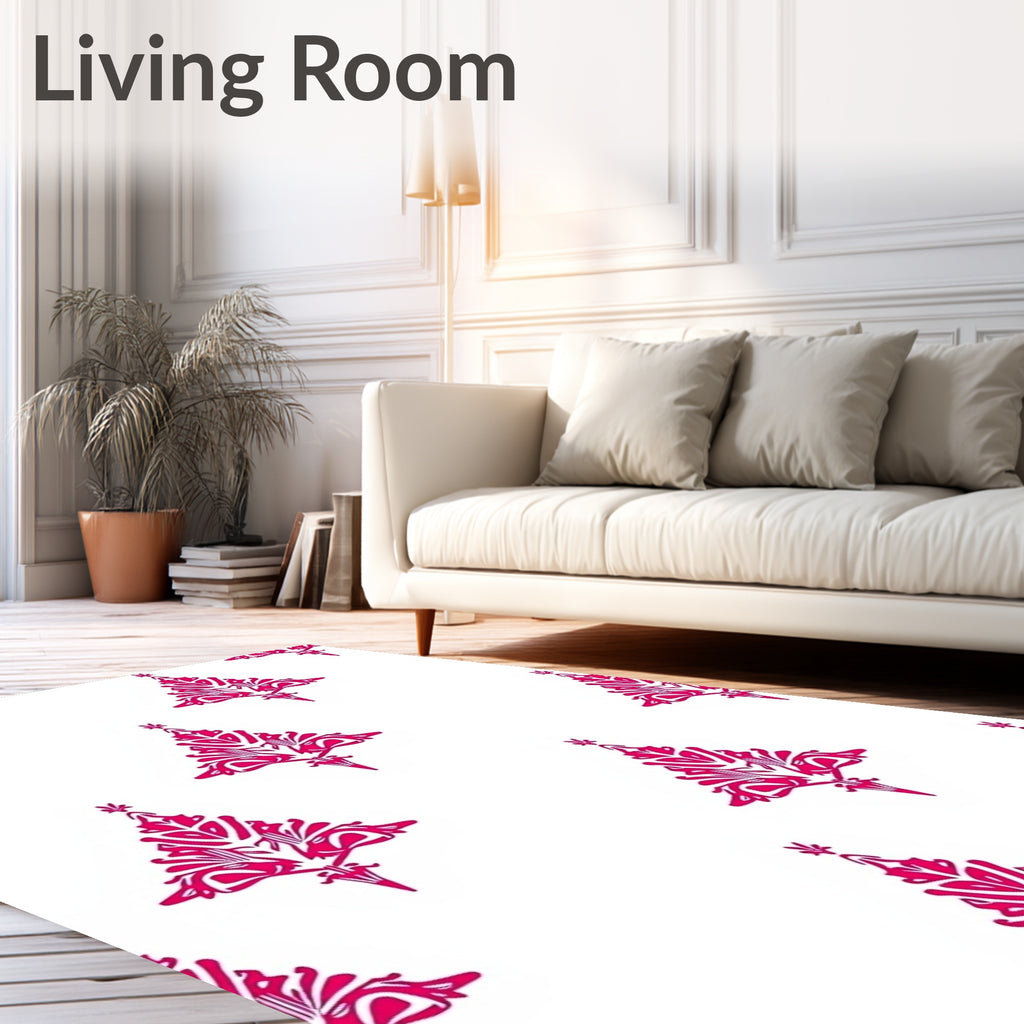 Hot Pink Ornate Tree Medallion Rug