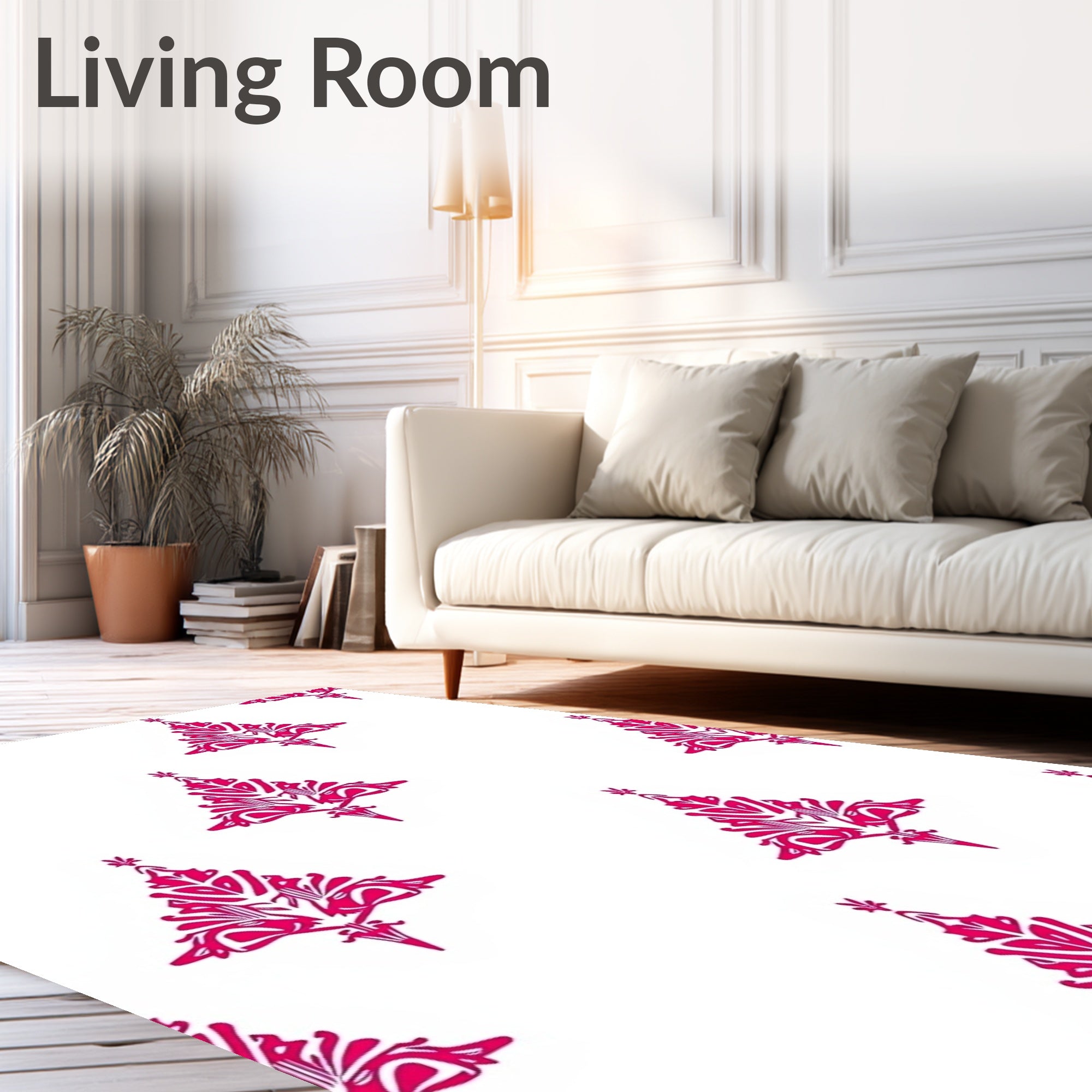 Hot Pink Ornate Tree Medallion Rug
