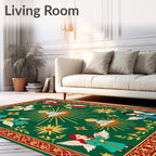Green Emerald Angels Celestial Babe Display Rug