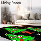 Whimsical Festive Christmas Tree Characters Rug
