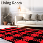 Red Black Buffalo Check Abstract Rug