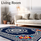Ornate Crimson Bloom Central Medallion Rug