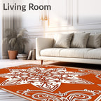 Crimson Medallion Floral Corner Accents Rug