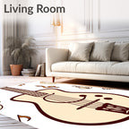 Cozy Acoustic Guitar Music Notes Rug